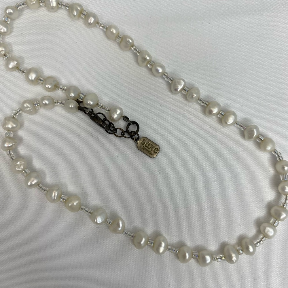 Elegant White bead Necklace faux pearl